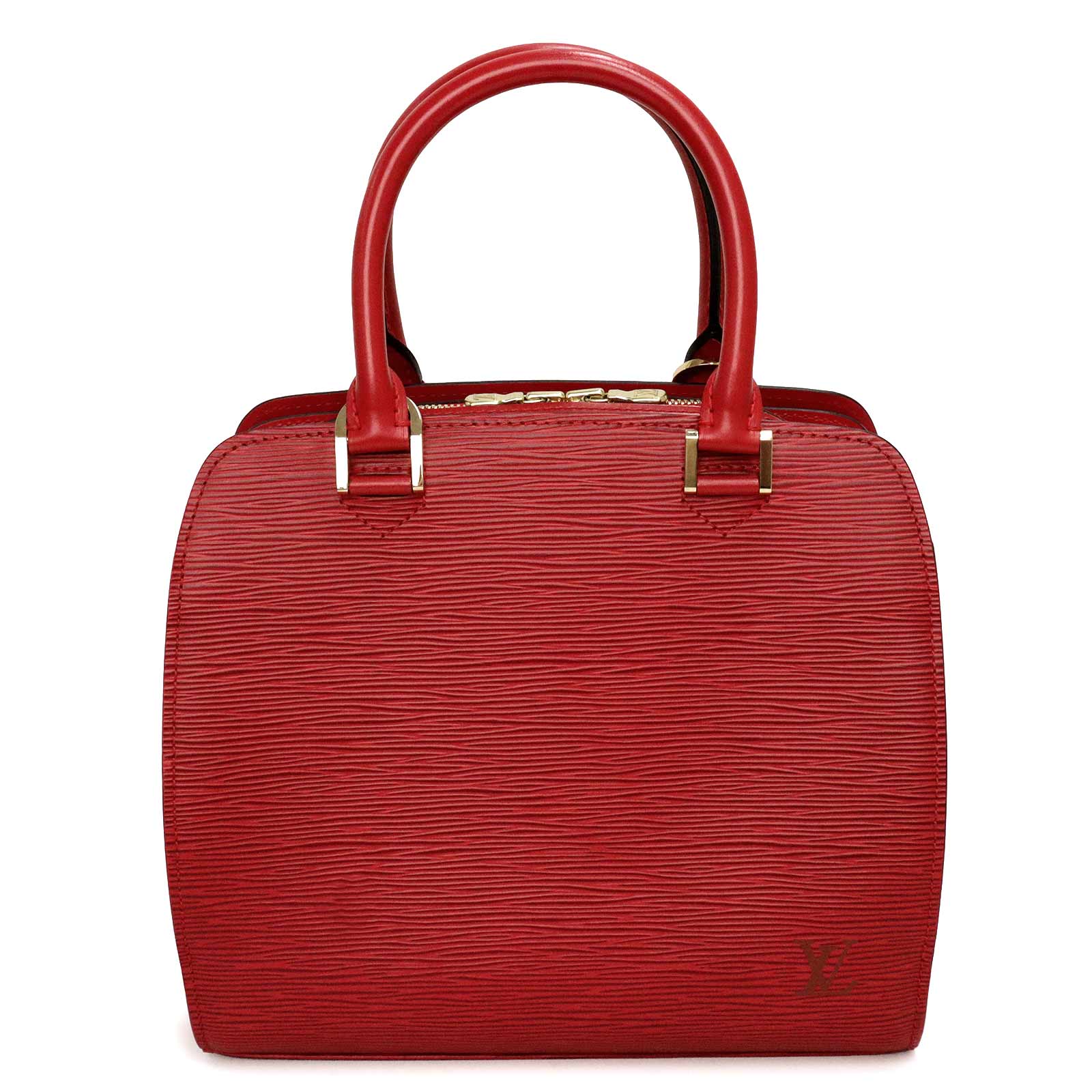 【未使用　展示品】LOUIS VUITTON ルイ ヴィトン M52057 ポンヌフ エピレザー カスティリアンレッド ハンドバッグ ゴールド金具