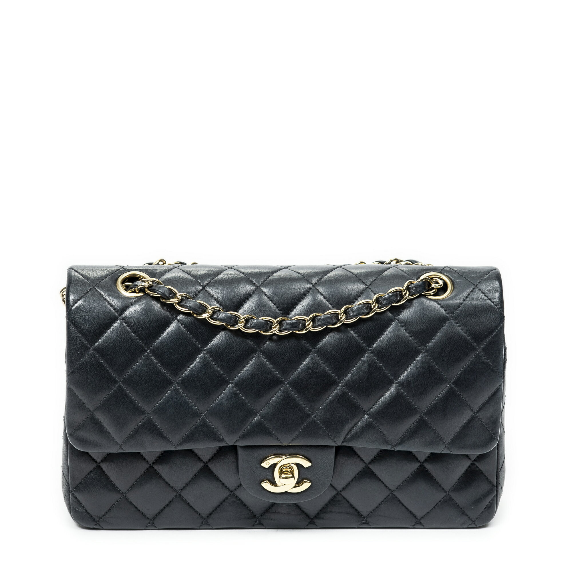 [中古] CHANEL シャネルマトラッセ Wフラップ黒マトラッセラムスキンレザーAのサムネイル