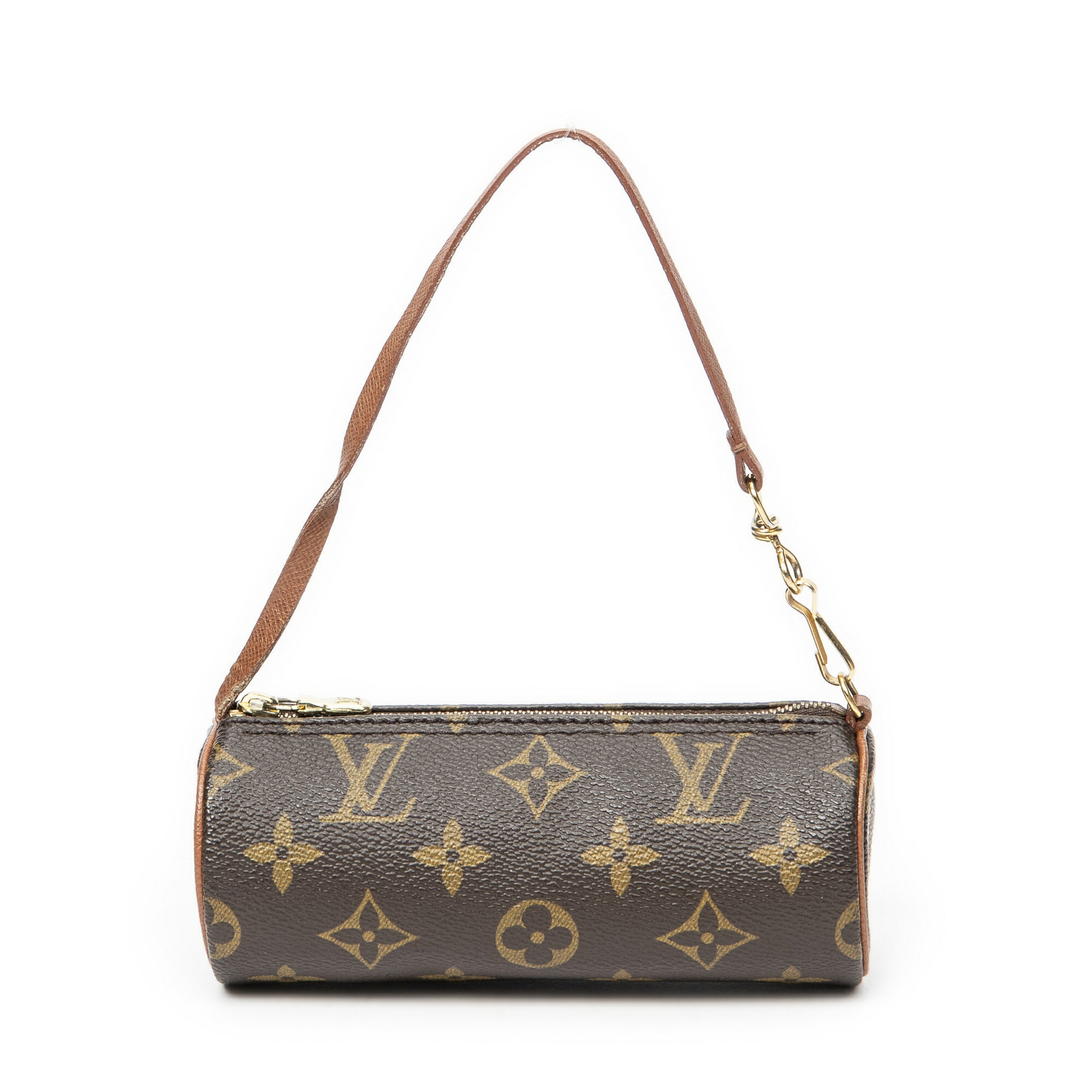 [ポイント10倍][中古] LOUIS VUITTON ルイヴィトンパピヨンポーチ茶色モノグラムキャンバスAB