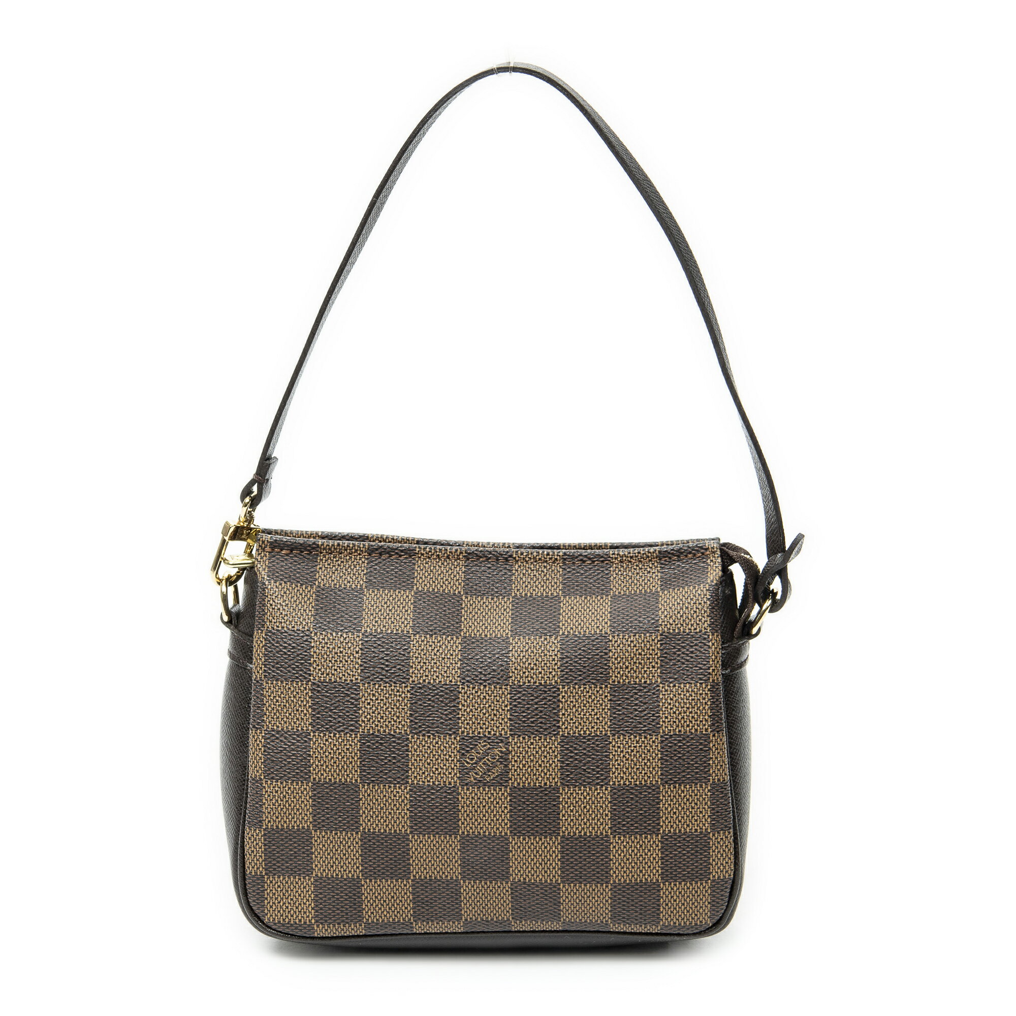 [ポイント10倍][中古] LOUIS VUITTON ルイヴィトントゥルース メイクアップポーチ茶色ダミエ エベヌA