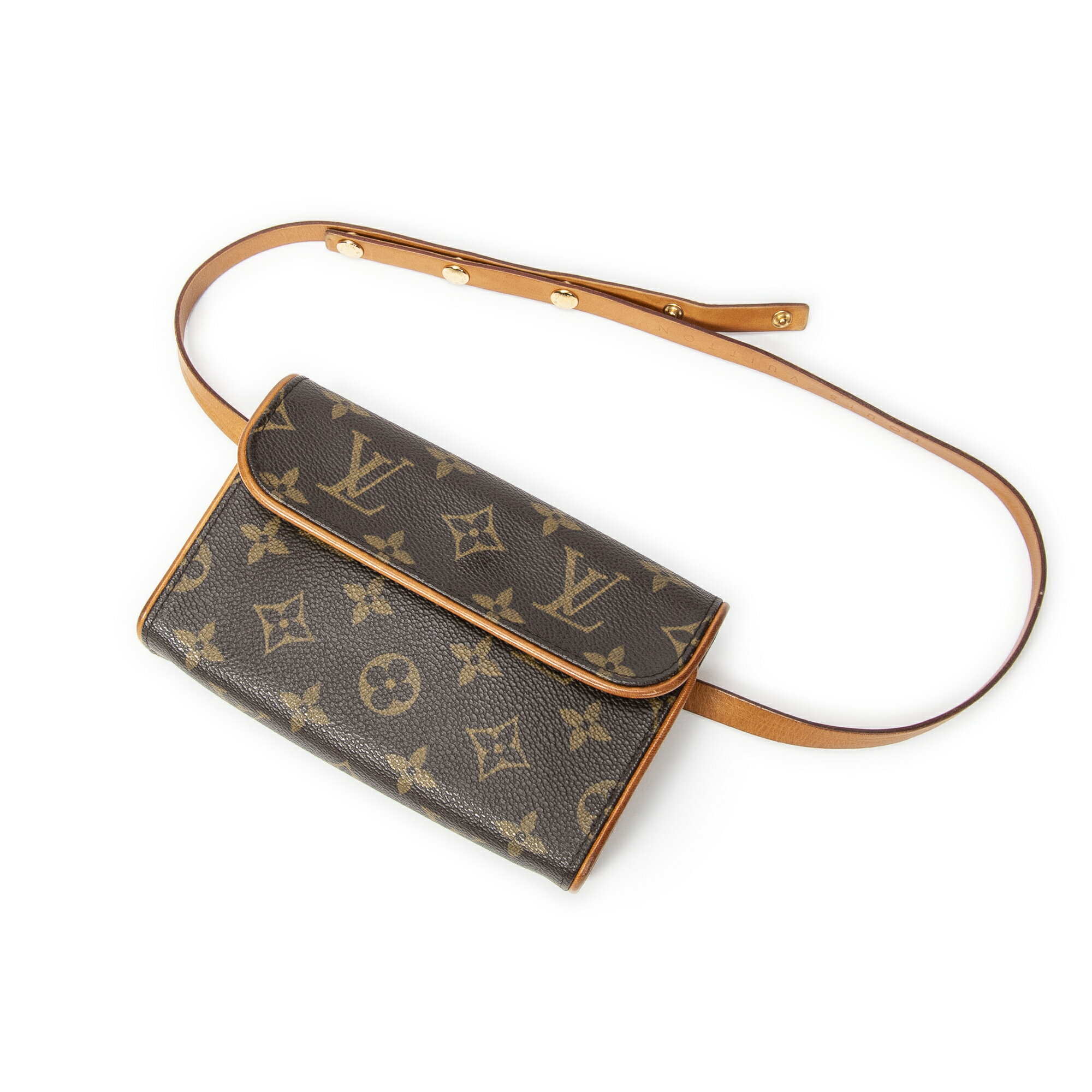 [中古] LOUIS VUITTON ルイヴィトンポシェット フロランティーヌ茶色モノグラムキャンバスAB