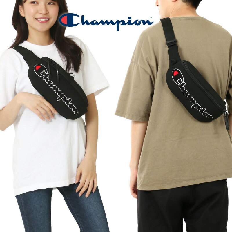 Champion チャンピオン ボディバッグ ウェストバッグ ショルダーバッグ ファニーパック ウェストポーチ 斜め掛け サブバッグ 軽量 メンズ レディース ロゴ 旅行 トラベル オシャレ 人気 男女兼用 ユニセックス 黒 PRIME WAIST SLING PACK CH1033