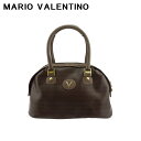 【スプリングセール】【中古】 マリオ ヴァレンティノ ハンドバッグ ミニボストン バッグ レディース メンズ Vマーク ブラウン ゴールド シルバー PVC×レ...