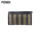 【スプリングセール】【中古】 フェンディ クラッチバッグ セカンド バッグ レディース メンズ ペカン ブラック ベージュ ゴールド PVC FENDI T22...