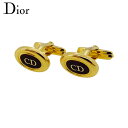 クリスチャン ディオール カフス アクセサリー ブラック ゴールド ゴールドメッキ Christian Dior T22574