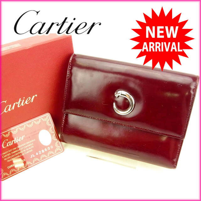 【スプリングセール30％OFF】カルティエ 三つ折り財布 パンテール ボルドー Cartier 三つ折りサイフ サイフ 財布 折りタタミブランド 三つ折り財布財布 ユニセックス 小物 【カルティエ】 T15999 【中古】