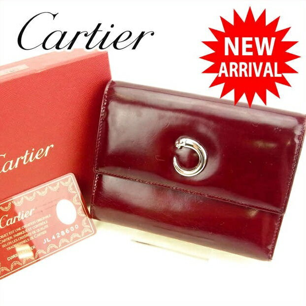 【スプリングセール】カルティエ 三つ折り財布 ブランド財布 さいふ アウトレット 夏 アイテム ボルドー パンテール 送料無料 【中古】 t15999