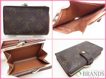 【中古】 ルイヴィトン Louis Vuitton がま口財布 二つ折り ポルトモネ ビエヴィエノワ ブラウン M61663 レディース メンズ ユニセックス モノグラムキャンバス サイフ 小物 ブランド 人気 贈り物 迅速発送 在庫処分 男性 女性 良品 夏 1点物 T10996