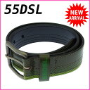 【スプリングセール】55DSL ベルト ファッションアイテム ♯7530 ロゴ グリーン系 ディーゼル 【55DSL】 t12059s 【中古】