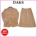 【スプリングセール】ダックス スーツ タイトスカート セットアップ テーラージャケット コーデュロイ ベージュ DAKS 【ダックス】 q026s 【中古】
