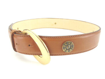【中古】 フェンディ FENDI ベルト ♯38 レディース ブラウン×ゴールド L767 .