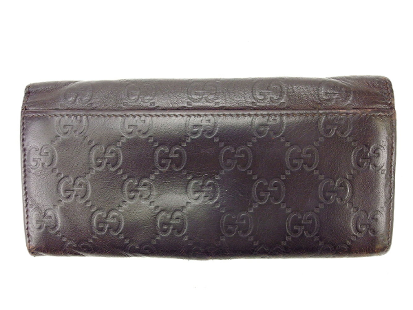 【中古】 グッチ 長財布 さいふ グッチシマ ブラウン GUCCI 【グッチ】 T13198