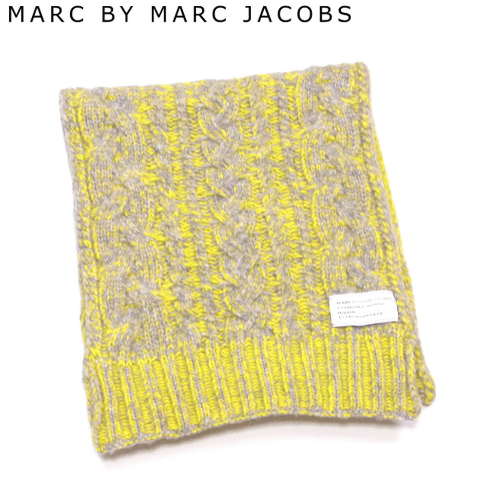 【スプリングセール30％OFF】マークバイ マークジェイコブス MARC BY MARC JACOBS マフラー メンズ可 イエロー グレー 灰色 ウール 毛 ナイロン 【マークバイ マークジェイコブス】 C3897 【中古】