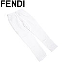 【スプリングセール】フェンディ パンツ テーパード ボトムス レディース ♯30INCH ズッカ ホワイト 白 コットン 綿 FENDI 【フェンディ】 l29...