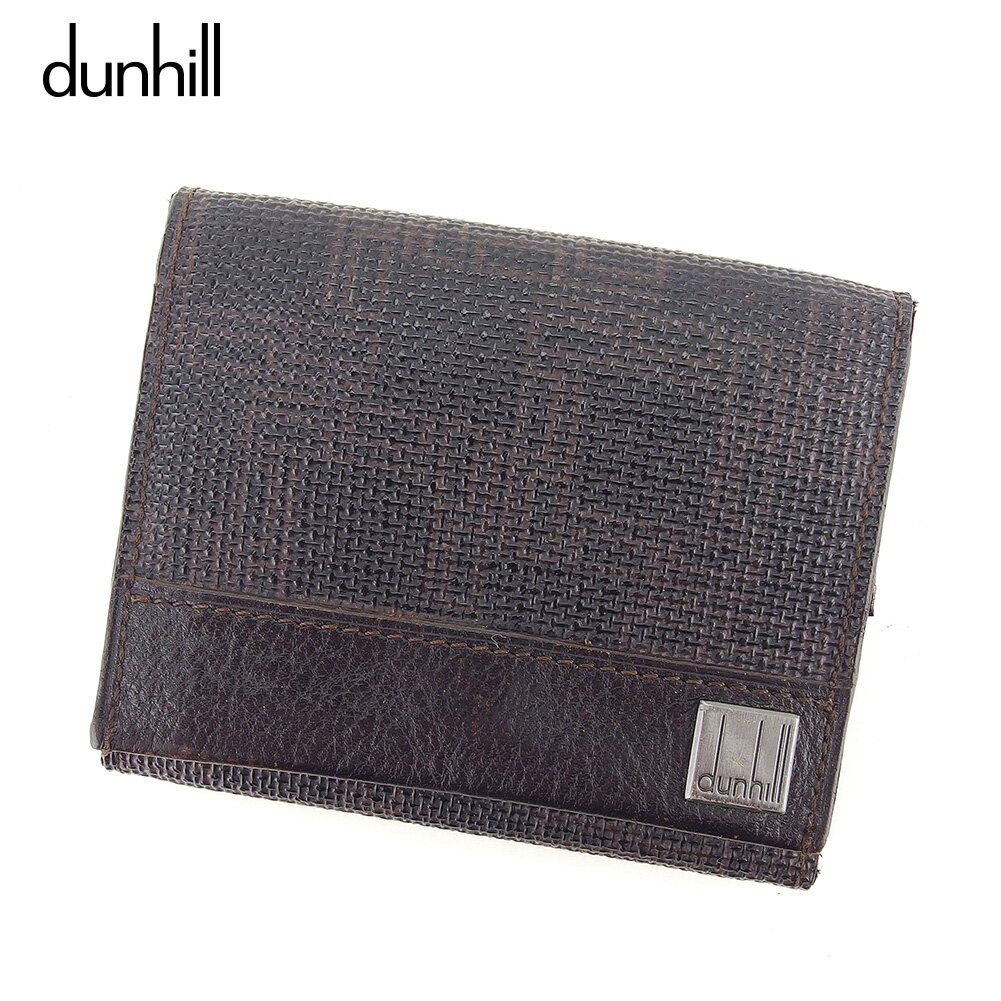 【スプリングセール30％OFF】ダンヒル dunhill コインケース ケース 小銭入れ メンズ ブラック ブラウン PVC×レザー 【ダンヒル】 C3526 【中古】