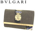 【お買い物マラソン30％OFF】ブルガリ BVLGARI キーケース 6連キーケース レディース ブラウン ゴールド系 キャンバス×レザー 【ブルガリ】 F1387 【中古】