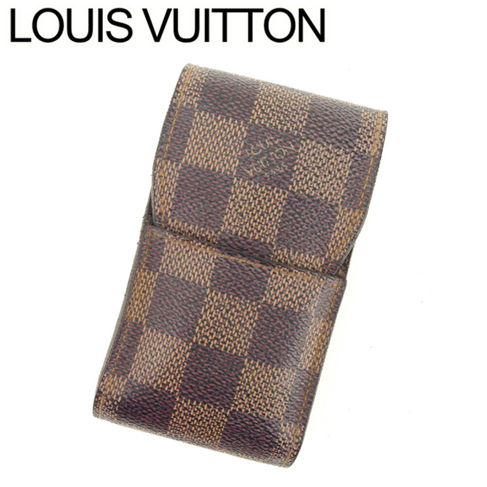 【スプリングセール30％OFF】ルイ ヴィトン Louis Vuitton シガレットケース タバコケース レディース メンズ エテュイシガレット ブラウン ベージュ ダミエキャンバス 【ルイ・ヴィトン】 F1391 【中古】