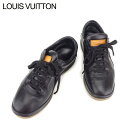 【スプリングセール】ルイ ヴィトン LOUIS VUITTON スニーカー シューズ 靴 レディース メンズ #37 ブラック レザー 【ルイ・ヴィトン】 T8...