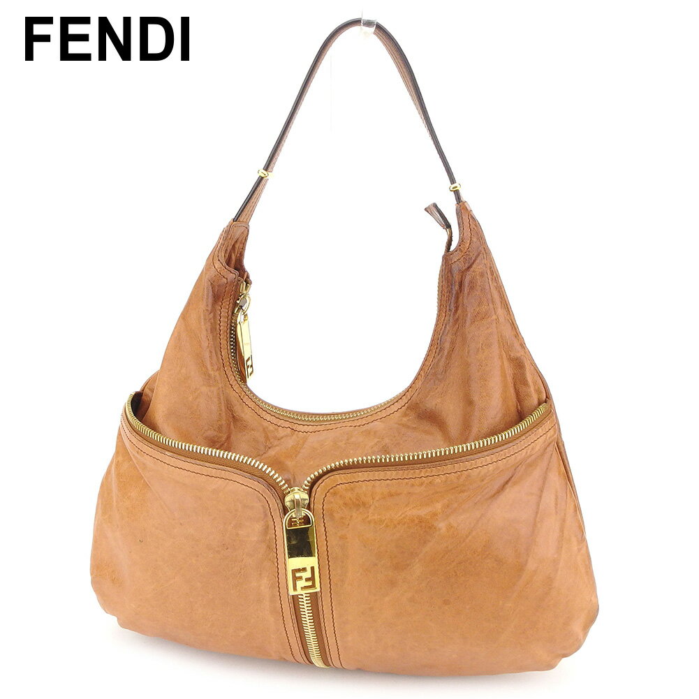 【スプリングセール30％OFF】フェンディ ショルダーバッグ バック ワンショルダー ズッカ ブラウン レザー FENDI 【フェンディ】 t8589s 【中古】