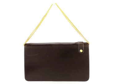 【中古】 ディオール Dior ショルダーバッグ チェーンショルダー バッグ レディース ブラウン×ゴールド レザー ヴィンテージ 人気 T3339