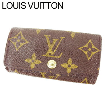 【中古】 ルイ ヴィトン LOUIS VUITTON キーケース 4連キーケース レディース メンズ 可 ミュルティクレ4 ブラウン モノグラムキャンバス E1240