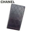 【スプリングセール】シャネル 長札入れ 長財布 ビコローレ ブラック レザー CHANEL 【シャネル】 t7532s 【中古】