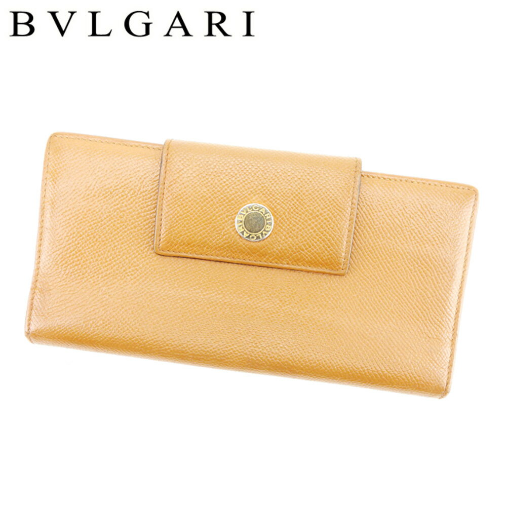 【スプリングセール30％OFF】ブルガリ 長財布 Wホック ブルガリブルガリ ブラウン レザー BVLGARI 【ブルガリ】 t7535s 【中古】