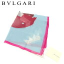 【春の大感謝祭 30％OFF】ブルガリ BVLGARI スカーフ ミニスカーフ レディース ブルー ピンク SILK 100% 【ブルガリ】 T8273 【中古】