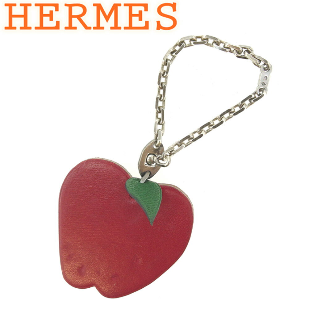 【ブラックフライデー30%OFFクーポン】エルメス HERMES チャーム キーチェーン キーホルダー レディース メンズ フルーツ レッド グリーン シルバー...
