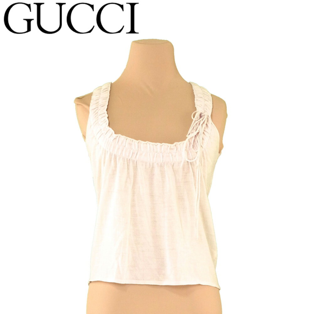 【冬のTHEセール 30%OFF】グッチ トップス ノースリ ♯Sサイズ シャーリング ベージュ ウール 毛 GUCCI 【グッチ】 t11929s 【中古】