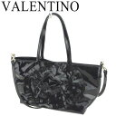 【スプリングセール】ヴァレンティノ ガラバーニ トートバッグ 2WAYショルダー フラワーモチーフ ブラック エナメルレザー VALENTINO GARAVAN...