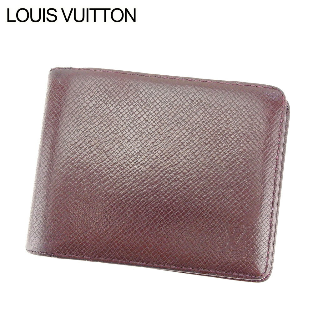 【スプリングセール30％OFF】ルイ ヴィトン LOUIS VUITTON 二つ折り 札入れ 二つ折り 財布 レディース メンズ ポルト ビエ・6カルト クレディ ボルドー PVC×レザー 【ルイ・ヴィトン】 T8436 【中古】