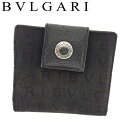 【春の大感謝祭 30％OFF】ブルガリ 二つ折り 財布 コンパクト 財布 ロゴマニア ブラック レザー BVLGARI 【ブルガリ】 t8447s 【中古】