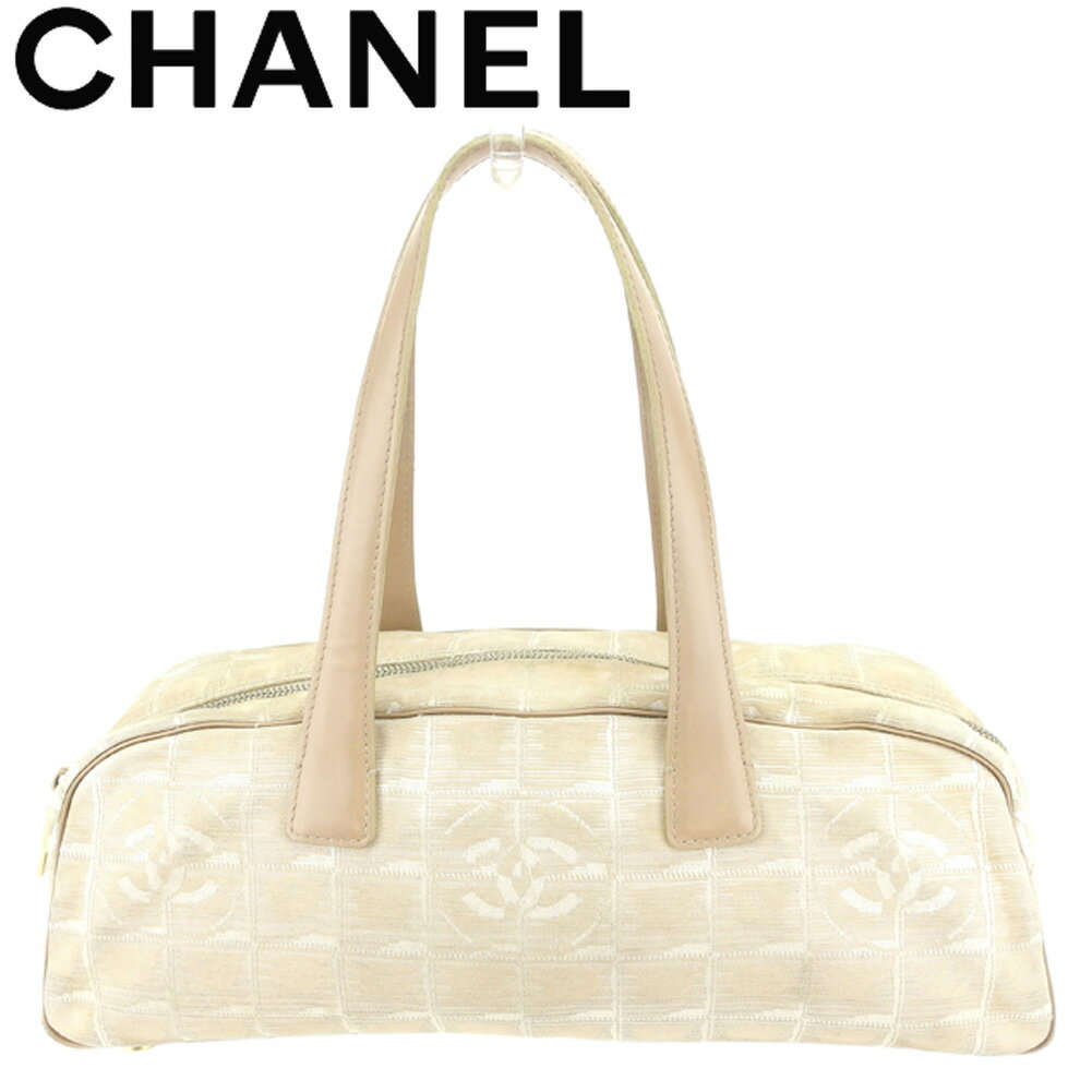 【スプリングセール】シャネル ハンドバッグ バック ワンショルダー ニュートラベルライン ベージュ キャンバス×レザー CHANEL バック 手持ちバッグ バック ファッションバッグ バック 収納 【シャネル】 T8450 【中古】