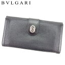 【春の大感謝祭 30％OFF】ブルガリ 長財布 Wホック ドッピオトンド ブラック レザー BVLGARI 【ブルガリ】 t8464s 【中古】