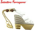 【Rakuten Fashion THE SALE】サルヴァトーレ フェラガモ Salvatore Ferragamo チャーム キーホルダー レディース ゴールド シルバー ブラウン レザー×ゴールド金具 【フェラガモ】 C3276 【中古】