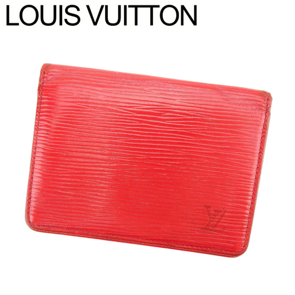 【中古】 ルイ ヴィトン 定期入れ ケース パスケース ポルト2カルトヴェルティカル エピ レッド エピレザー Louis Vuitton 【ルイ・ヴィトン】 C3283