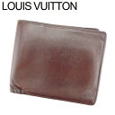 【お買い物マラソン30％OFF】ルイ ヴィトン Louis Vuitton 二つ折り 札入れ メンズ ポルトビエカルトクレディ ブラウン タイガレザー 【ルイ・ヴィトン】 C3293 【中古】