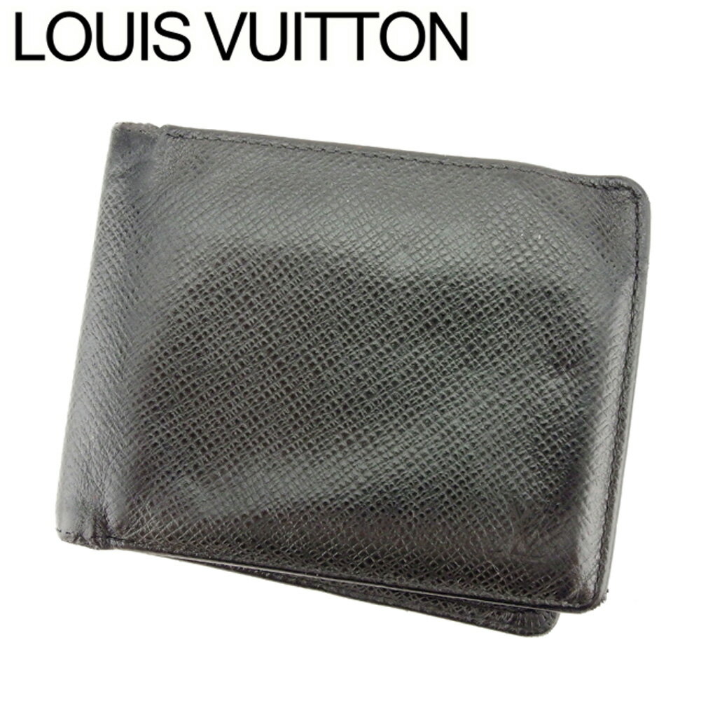 【スプリングセール30％OFF】ルイ ヴィトン Louis Vuitton 二つ折り 札入れ メンズ ポルトビエ9カルトクレディ ブラック タイガレザー 【ルイ・ヴィトン】 C3299 【中古】