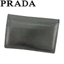 【スプリングセール】プラダ カードケース カード パスケース 名刺入れ ロゴ グレー 灰色 サフィアーノレザー PRADA 【プラダ】 d1869s 【中古】