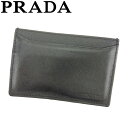 【春の大感謝祭 30％OFF】プラダ PRADA カードケース カード パスケース 名刺入れ レディース メンズ グレー 灰色 サフィアーノレザー 【プラダ】 D1869 【中古】