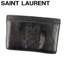 【スプリングセール】サンローラン カードケース カード パスケース 名刺入れ YSLステッチ ブラック パテントレザー SAINT LAURENT 【サンローラン】 d1901s 【中古】(4)