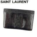 【冬SALE30%OFFクーポン】サンローラン SAINT LAURENT カードケース カード パスケース 名刺入れ レディース メンズ ブラック パテントレザー 【サンローラン】 D1901 【中古】