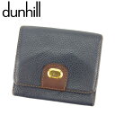 【春の大感謝祭 30％OFF】ダンヒル dunhill コインケース ケース 小銭入れ メンズ ネイビー ブラウン ゴールド レザー 【ダンヒル】 D1904 【中古】