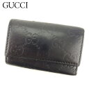 グッチ キーケース 6連キーケース グッチシマ ブラック ゴールド レザー GUCCI 【グッチ】 t13005s 【中古】
