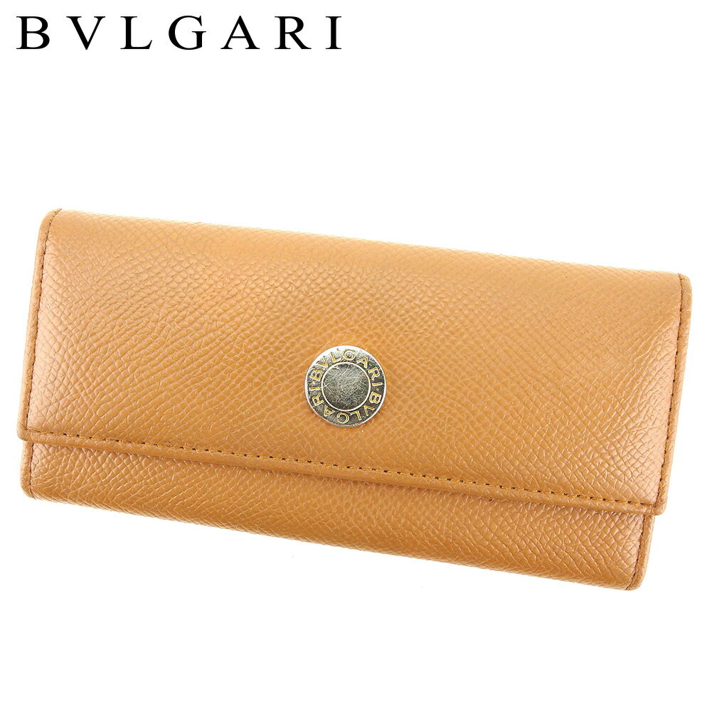 【スプリングセール30％OFF】ブルガリ BVLGARI キーケース 6連キーケース レディース メンズ ライトブラウン ゴールド レザー 【ブルガリ】 T7782 【中古】