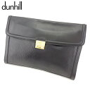 【冬SALE30%OFFクーポン】ダンヒル ビジネスバッグ バック 書類ケース dモチーフプレート ブラック ゴールド レザー dunhill バック 仕事 収納 通勤バッグ バック 【ダンヒル】 T7784 【中古】