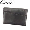 【スプリングセール30％OFF】カルティエ Cartier 名刺入れ カードケース カード レディース メンズ ブラック ブラウン レザー 【カルティエ】 T8066 【中古】