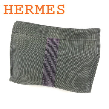 【中古】 エルメス HERMES クラッチバッグ セカンドバッグ エールライン レディース メンズ グレー 灰色 クリスマス プレゼント バック ブランド 人気 収納 在庫一掃 1点物 兼用 男性 女性 良品 夏 T6431