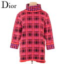 【スプリングセール】ディオール Dior ニット チュニック レディース ♯Mサイズ タートル レッド ブラック ピンク ウール毛77%ナイロン23% 【ディオ...